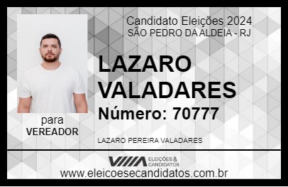 Candidato LAZARO VALADARES 2024 - SÃO PEDRO DA ALDEIA - Eleições