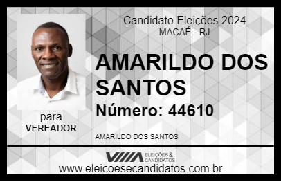 Candidato AMARILDO DOS SANTOS 2024 - MACAÉ - Eleições