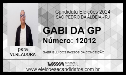 Candidato GABI DA GP 2024 - SÃO PEDRO DA ALDEIA - Eleições