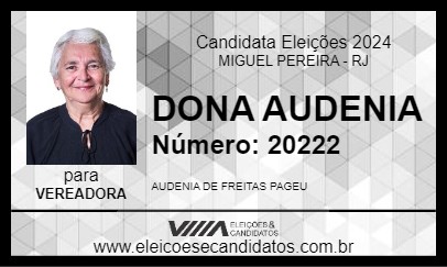 Candidato DONA AUDENIA 2024 - MIGUEL PEREIRA - Eleições