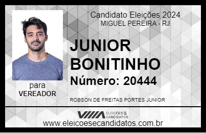 Candidato JUNIOR BONITINHO 2024 - MIGUEL PEREIRA - Eleições