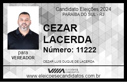 Candidato CEZAR LACERDA 2024 - PARAÍBA DO SUL - Eleições