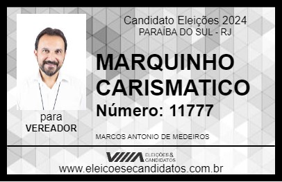 Candidato MARQUINHOS CARISMATICO 2024 - PARAÍBA DO SUL - Eleições