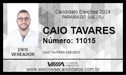 Candidato CAIO TAVARES 2024 - PARAÍBA DO SUL - Eleições