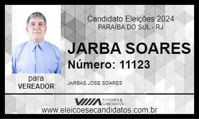 Candidato JARBAS SOARES 2024 - PARAÍBA DO SUL - Eleições