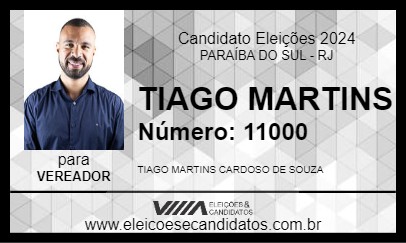 Candidato TIAGO MARTINS 2024 - PARAÍBA DO SUL - Eleições