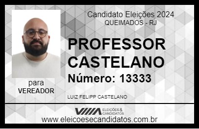 Candidato PROFESSOR CASTELANO 2024 - QUEIMADOS - Eleições