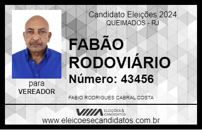 Candidato FABÃO RODOVIÁRIO 2024 - QUEIMADOS - Eleições