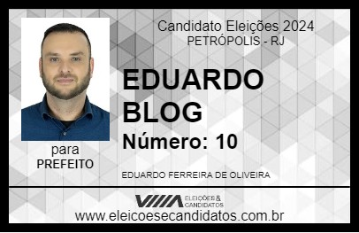 Candidato EDUARDO BLOG 2024 - PETRÓPOLIS - Eleições