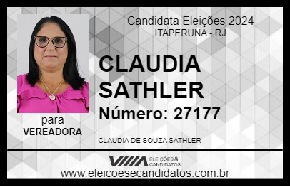 Candidato CLAUDIA SATHLER 2024 - ITAPERUNA - Eleições