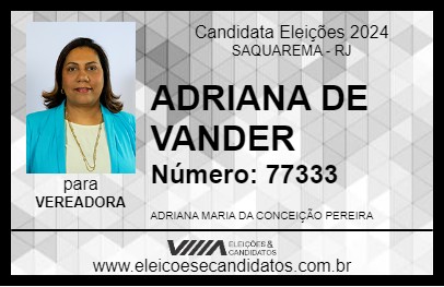 Candidato ADRIANA DE VANDER 2024 - SAQUAREMA - Eleições