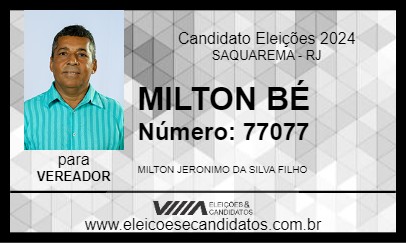 Candidato MILTON BÉ 2024 - SAQUAREMA - Eleições