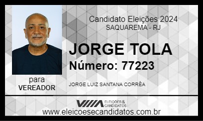 Candidato JORGE TOLA 2024 - SAQUAREMA - Eleições