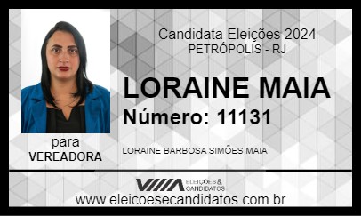 Candidato LORAINE MAIA 2024 - PETRÓPOLIS - Eleições