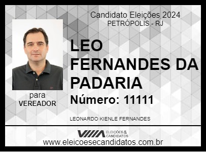 Candidato LEO FERNANDES DA PADARIA 2024 - PETRÓPOLIS - Eleições