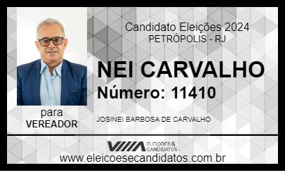 Candidato NEI CARVALHO 2024 - PETRÓPOLIS - Eleições