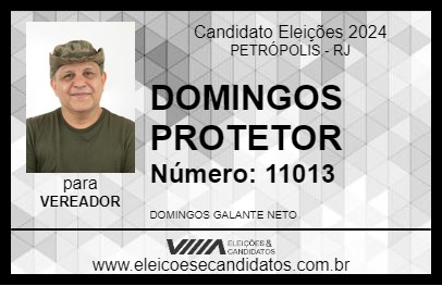 Candidato DOMINGOS PROTETOR 2024 - PETRÓPOLIS - Eleições