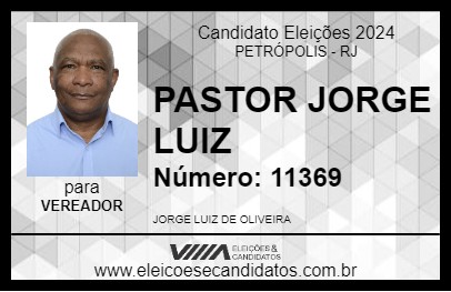 Candidato PASTOR JORGE LUIZ 2024 - PETRÓPOLIS - Eleições