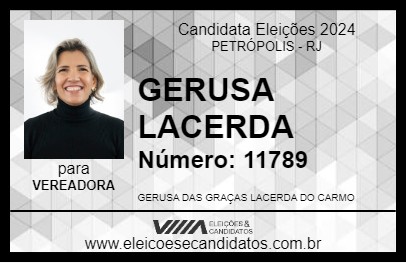 Candidato GERUSA LACERDA 2024 - PETRÓPOLIS - Eleições