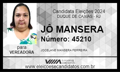 Candidato JÔ MANSERA 2024 - DUQUE DE CAXIAS - Eleições