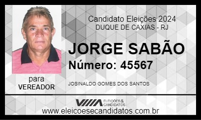 Candidato JORGE SABÃO 2024 - DUQUE DE CAXIAS - Eleições