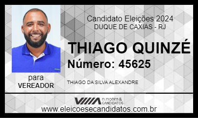 Candidato THIAGO QUINZÉ 2024 - DUQUE DE CAXIAS - Eleições