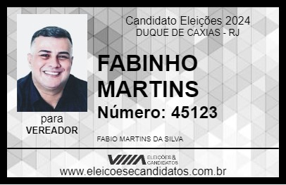 Candidato FABINHO MARTINS 2024 - DUQUE DE CAXIAS - Eleições