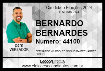 Candidato BERNARDO BERNARDES 2024 - ITATIAIA - Eleições