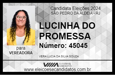 Candidato LUCINHA DO PROMESSA 2024 - SÃO PEDRO DA ALDEIA - Eleições