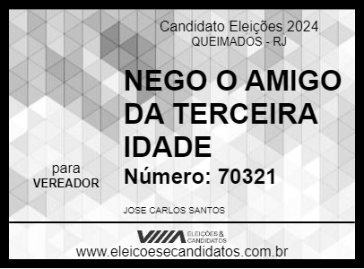 Candidato NEGO O AMIGO DA TERCEIRA IDADE 2024 - QUEIMADOS - Eleições