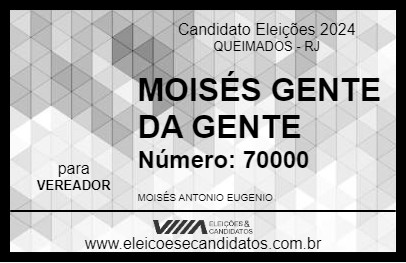 Candidato MOISÉS GENTE DA GENTE 2024 - QUEIMADOS - Eleições