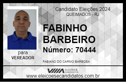 Candidato FABINHO BARBEIRO 2024 - QUEIMADOS - Eleições