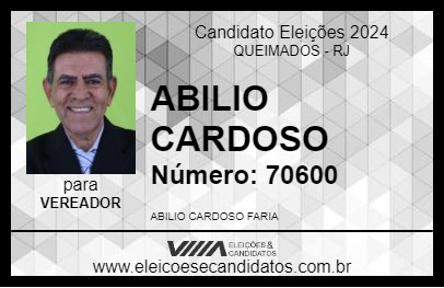 Candidato ABILIO CARDOSO 2024 - QUEIMADOS - Eleições