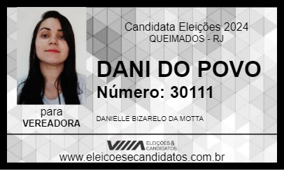 Candidato DANI DO POVÃO 2024 - QUEIMADOS - Eleições