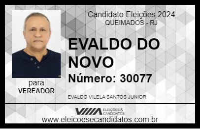 Candidato EVALDO DO NOVO 2024 - QUEIMADOS - Eleições