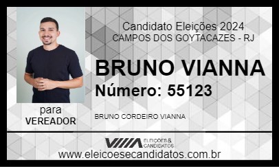 Candidato BRUNO VIANNA 2024 - CAMPOS DOS GOYTACAZES - Eleições