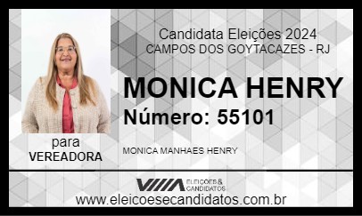 Candidato MONICA HENRY 2024 - CAMPOS DOS GOYTACAZES - Eleições