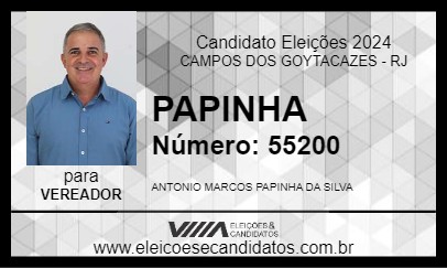 Candidato PAPINHA 2024 - CAMPOS DOS GOYTACAZES - Eleições