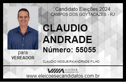 Candidato CLAUDIO ANDRADE 2024 - CAMPOS DOS GOYTACAZES - Eleições