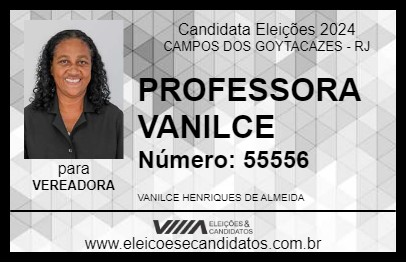 Candidato PROFESSORA VANILCE 2024 - CAMPOS DOS GOYTACAZES - Eleições