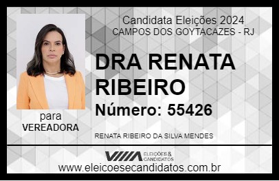 Candidato DRA RENATA RIBEIRO 2024 - CAMPOS DOS GOYTACAZES - Eleições