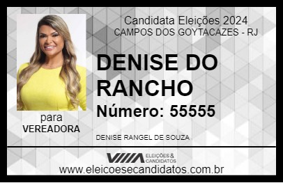 Candidato DENISE DO RANCHO 2024 - CAMPOS DOS GOYTACAZES - Eleições