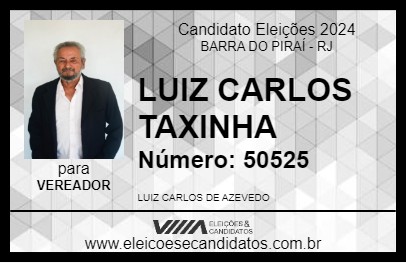 Candidato LUIZ CARLOS TAXINHA 2024 - BARRA DO PIRAÍ - Eleições