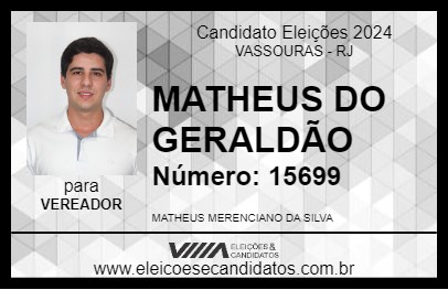 Candidato MATHEUS DO GERALDÃO 2024 - VASSOURAS - Eleições