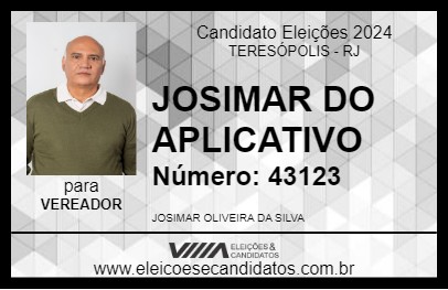 Candidato JOSIMAR DO APLICATIVO 2024 - TERESÓPOLIS - Eleições