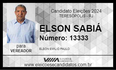 Candidato ELSON SABIÁ 2024 - TERESÓPOLIS - Eleições