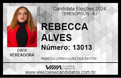 Candidato REBECCA ALVES 2024 - TERESÓPOLIS - Eleições