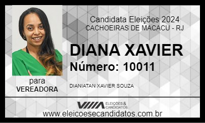 Candidato DIANA XAVIER 2024 - CACHOEIRAS DE MACACU - Eleições