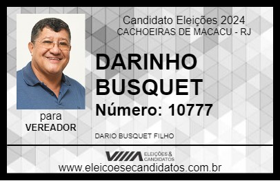 Candidato DARINHO BUSQUET 2024 - CACHOEIRAS DE MACACU - Eleições