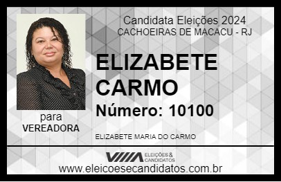 Candidato ELIZABETE CARMO 2024 - CACHOEIRAS DE MACACU - Eleições